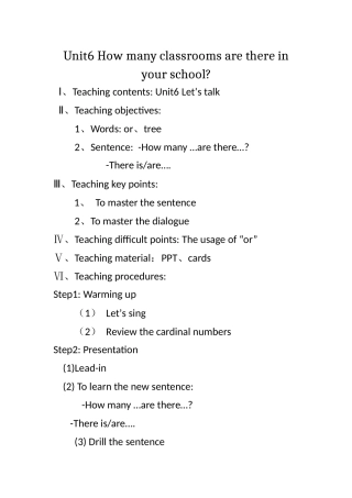 四年级unit6教案