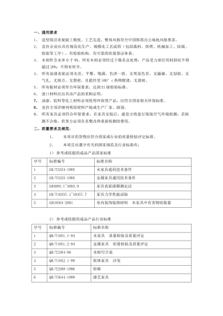家具-执行标准-技术规范