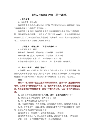 老人与海鸥公开课教案