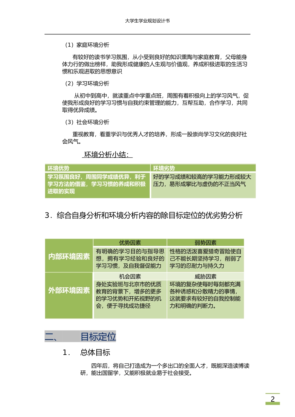 大学生学业规划设计书_第2页