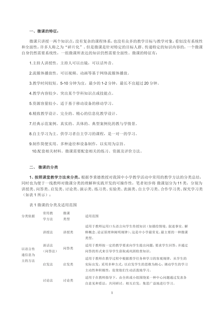 微课的特征及分类_第1页
