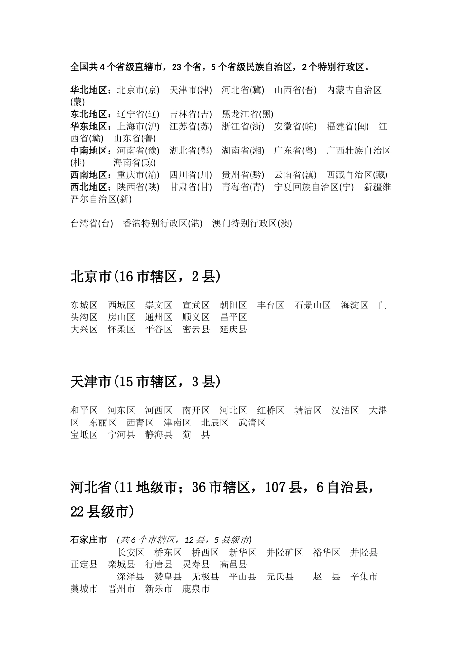 中国行政区划明细_第1页