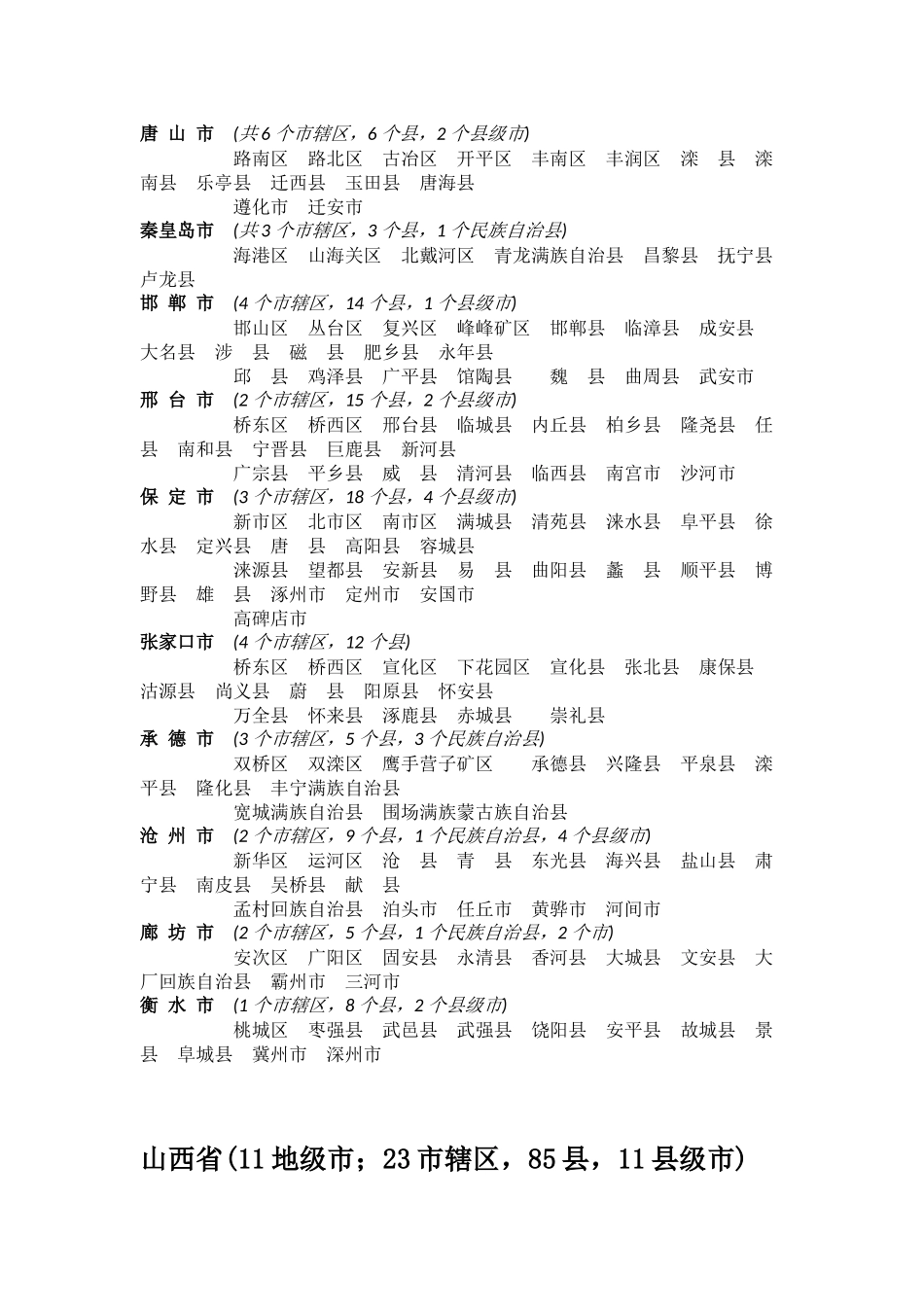 中国行政区划明细_第2页