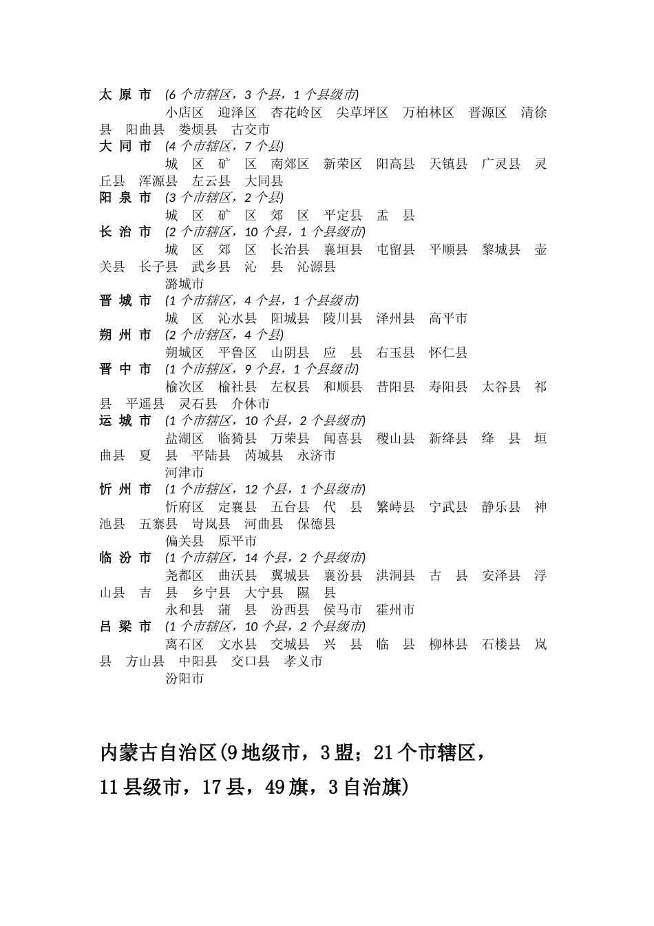中国行政区划明细_第3页