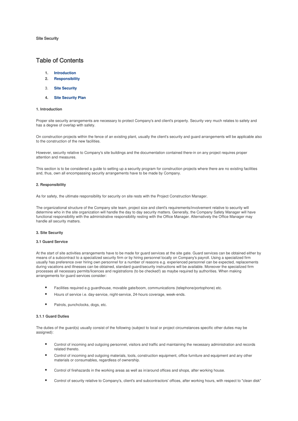 国外工程现场管理规范性文件-现场安全管理Site-Security_第1页