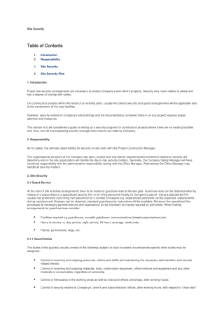 国外工程现场管理规范性文件-现场安全管理Site-Security