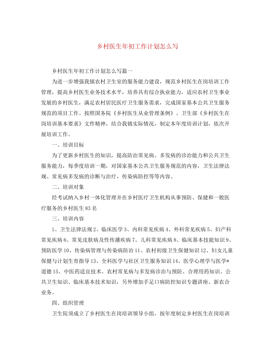 乡村医生年初工作计划怎么写_第1页