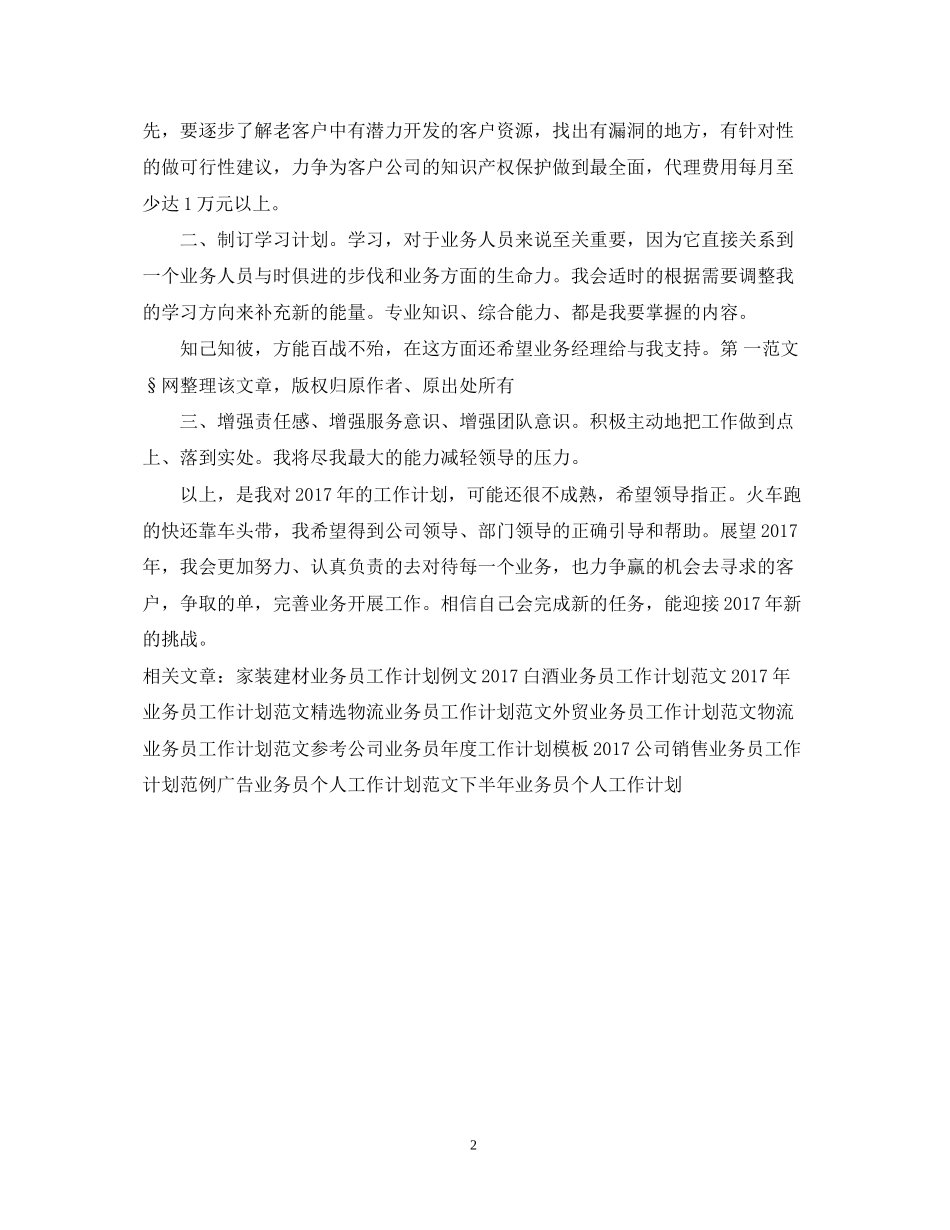 业务员工作计划2_第2页