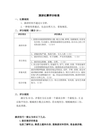 演讲比赛评分标准