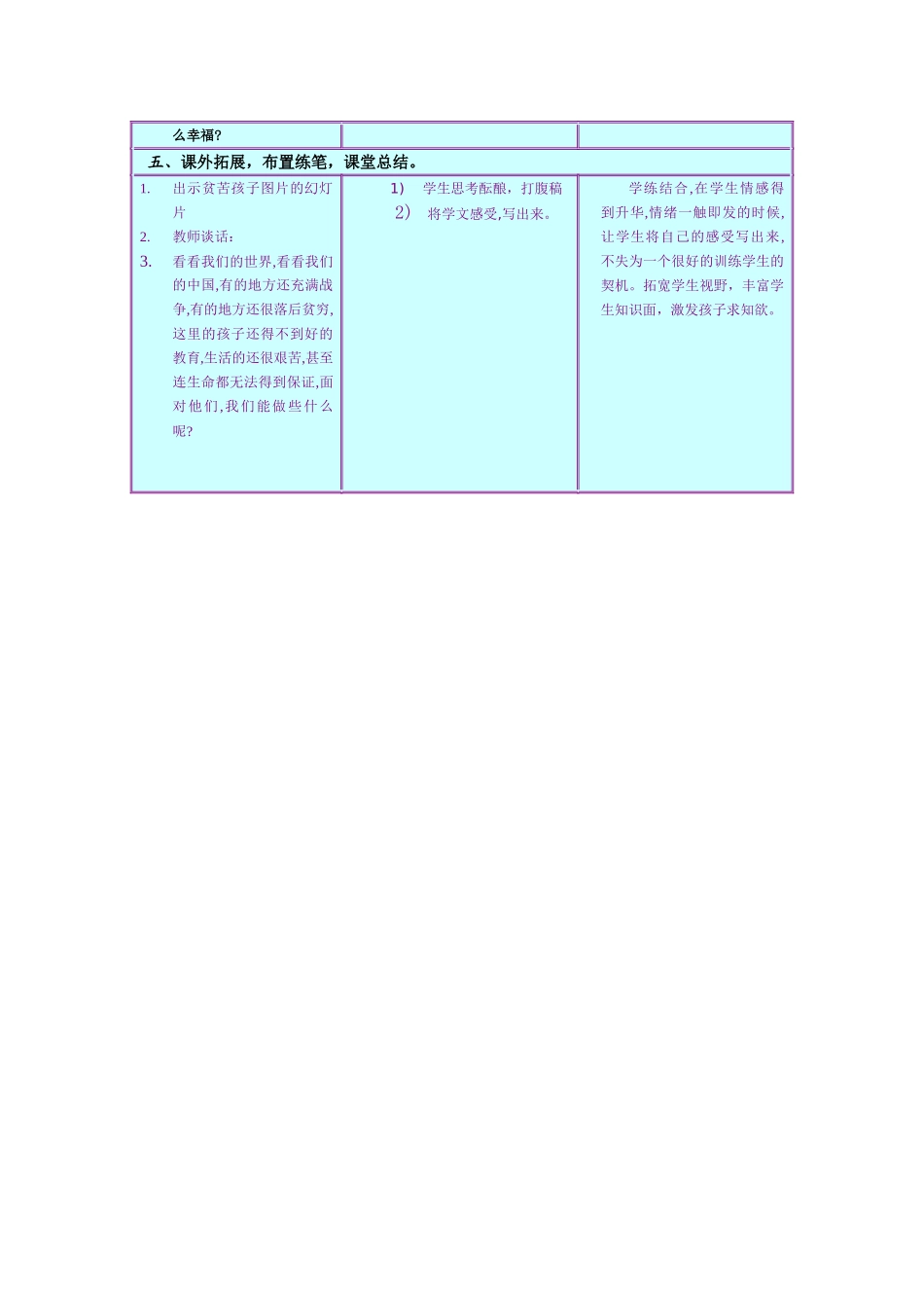 《卖火柴的小女孩》教学设计方案_第3页