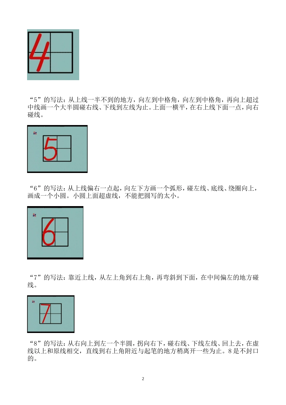 小学数学数字的规范写法_第2页