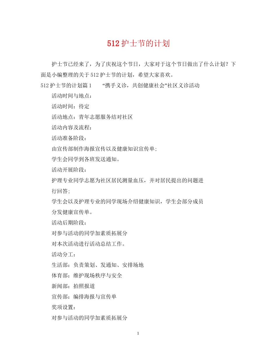 512护士节的计划_第1页