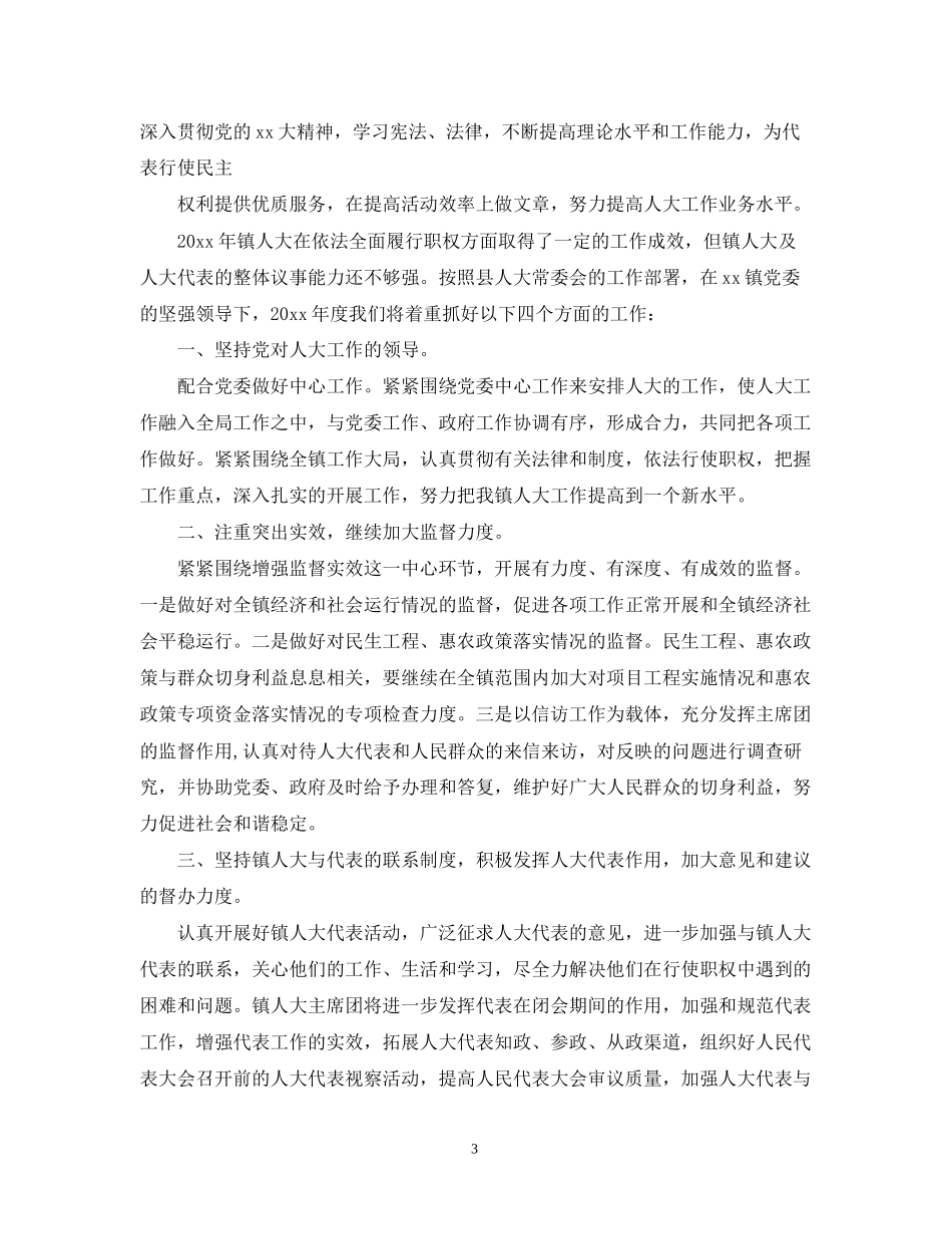 乡镇人大年终工作总结及工作计划_第3页