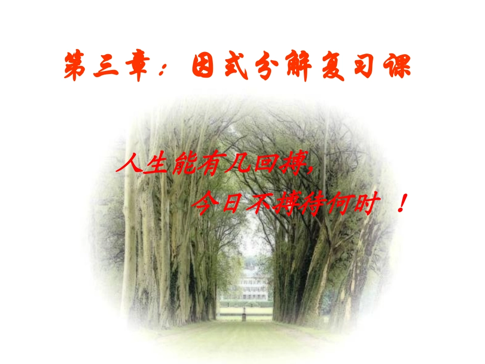 中考复习课件第四课时因式分解_第1页