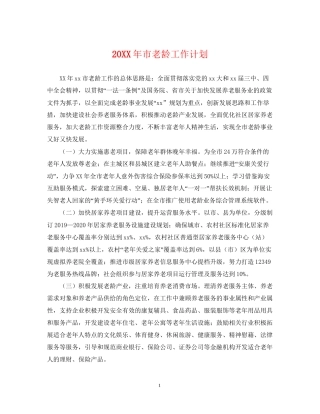 市老龄工作计划
