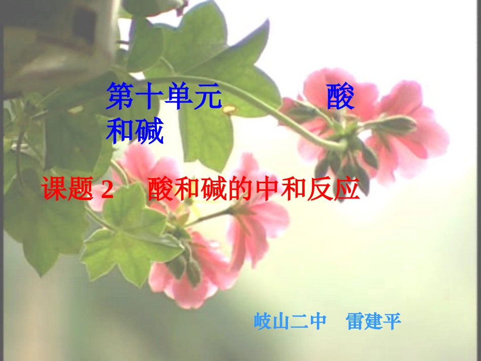 课题2　酸和碱之间会发生什么反应2_第1页