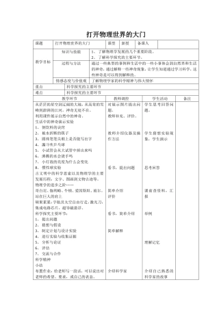 打开物理世界的大门