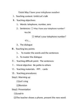 三年级unit6教案