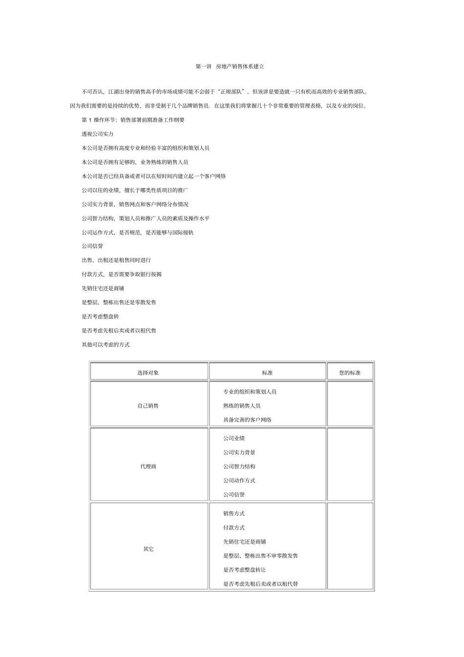 一房地产销售体系建立_第1页
