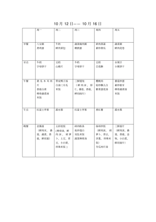一日三餐两点幼儿园食谱