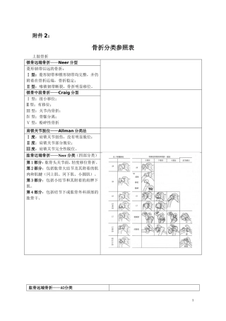 骨折分型参照表