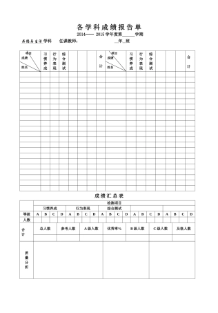 学生成绩报告单