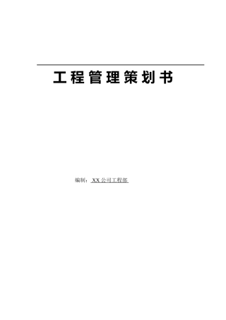 项目工程管理策划书(案例2)