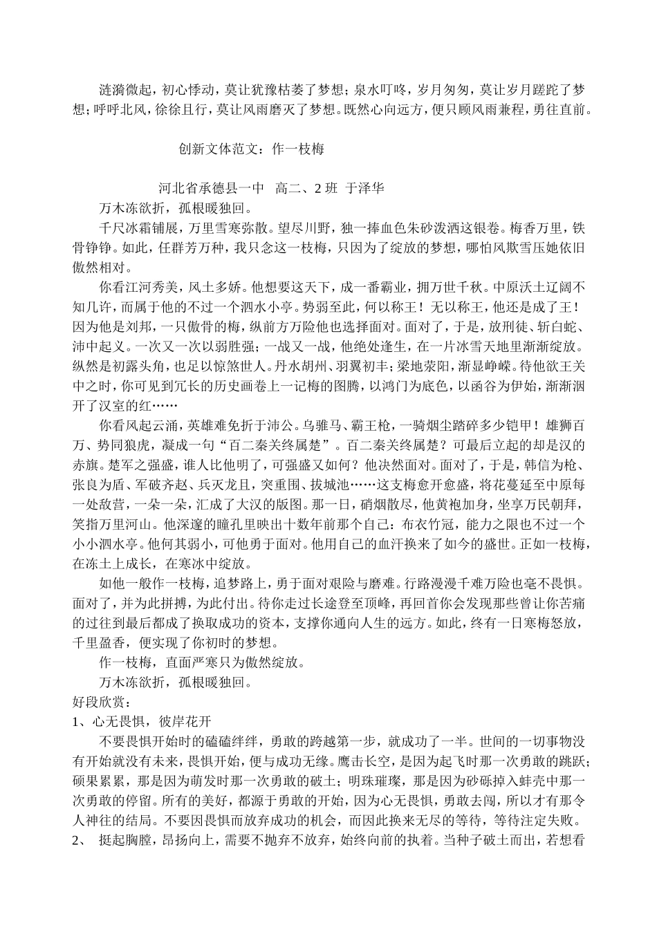 为梦想付诸行动作文范文_第2页