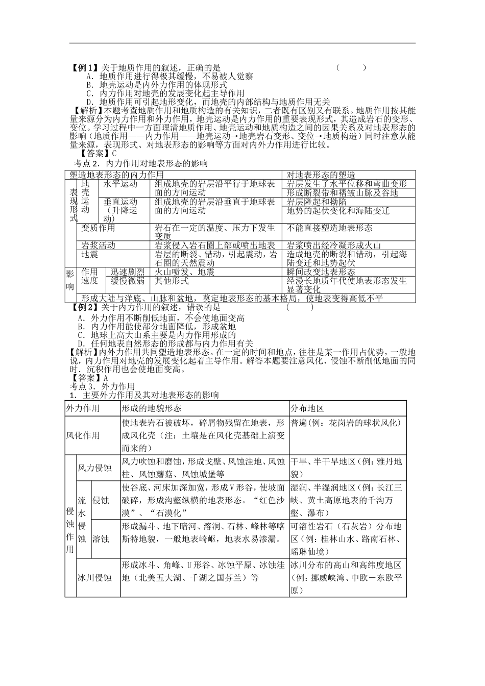 高三地理营造地表形态的力量复习教案_第3页