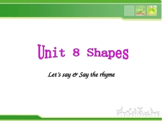 北师大版小学英语Unit8Shapes课件
