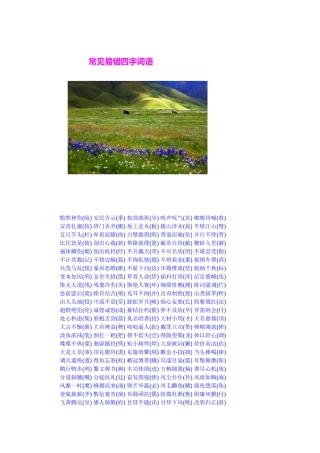 常见易错四字词语
