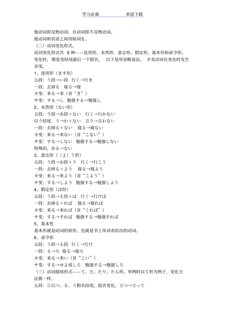 一段动词和五段动词_第2页