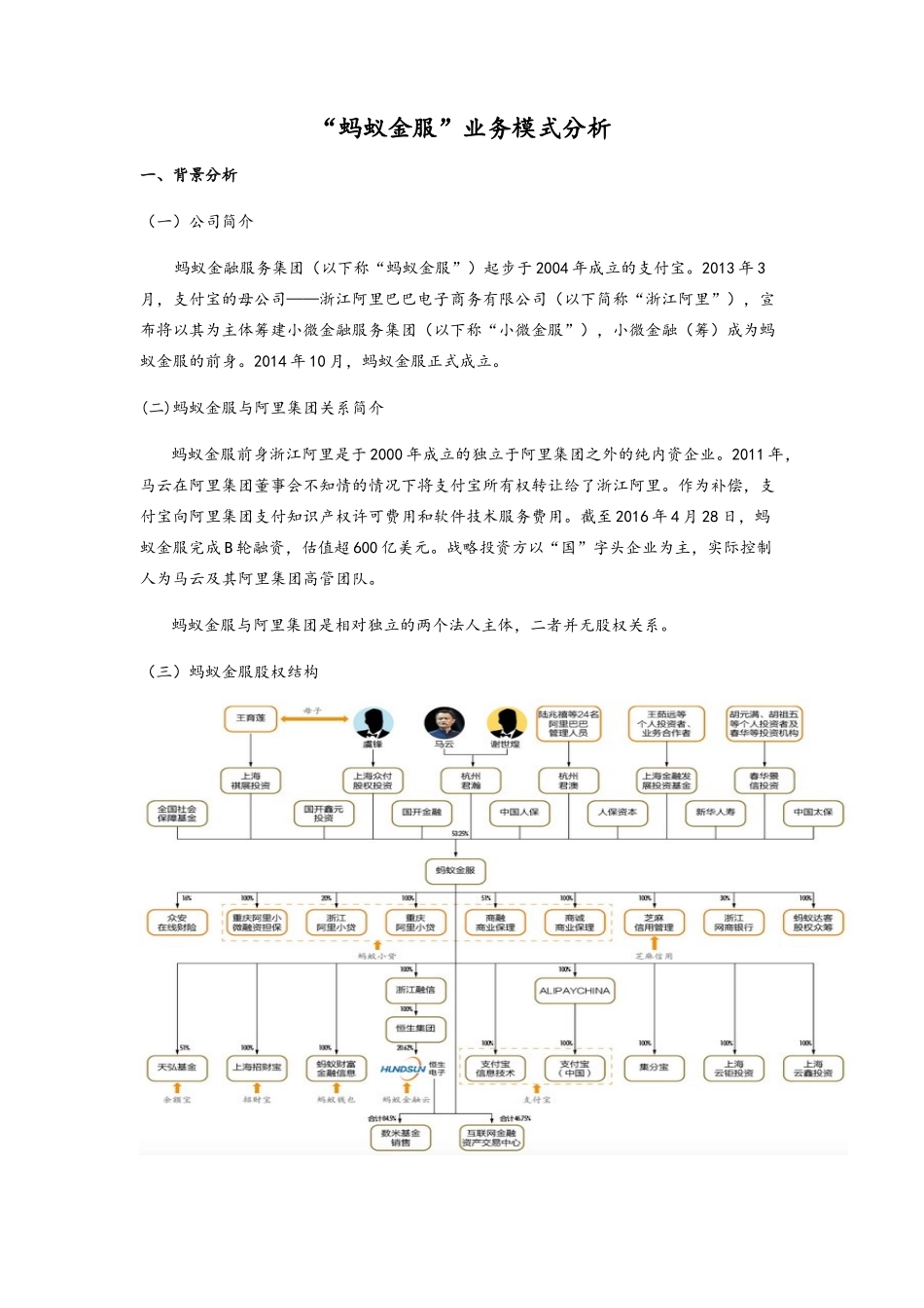 “蚂蚁金服”业务模式分析_第1页