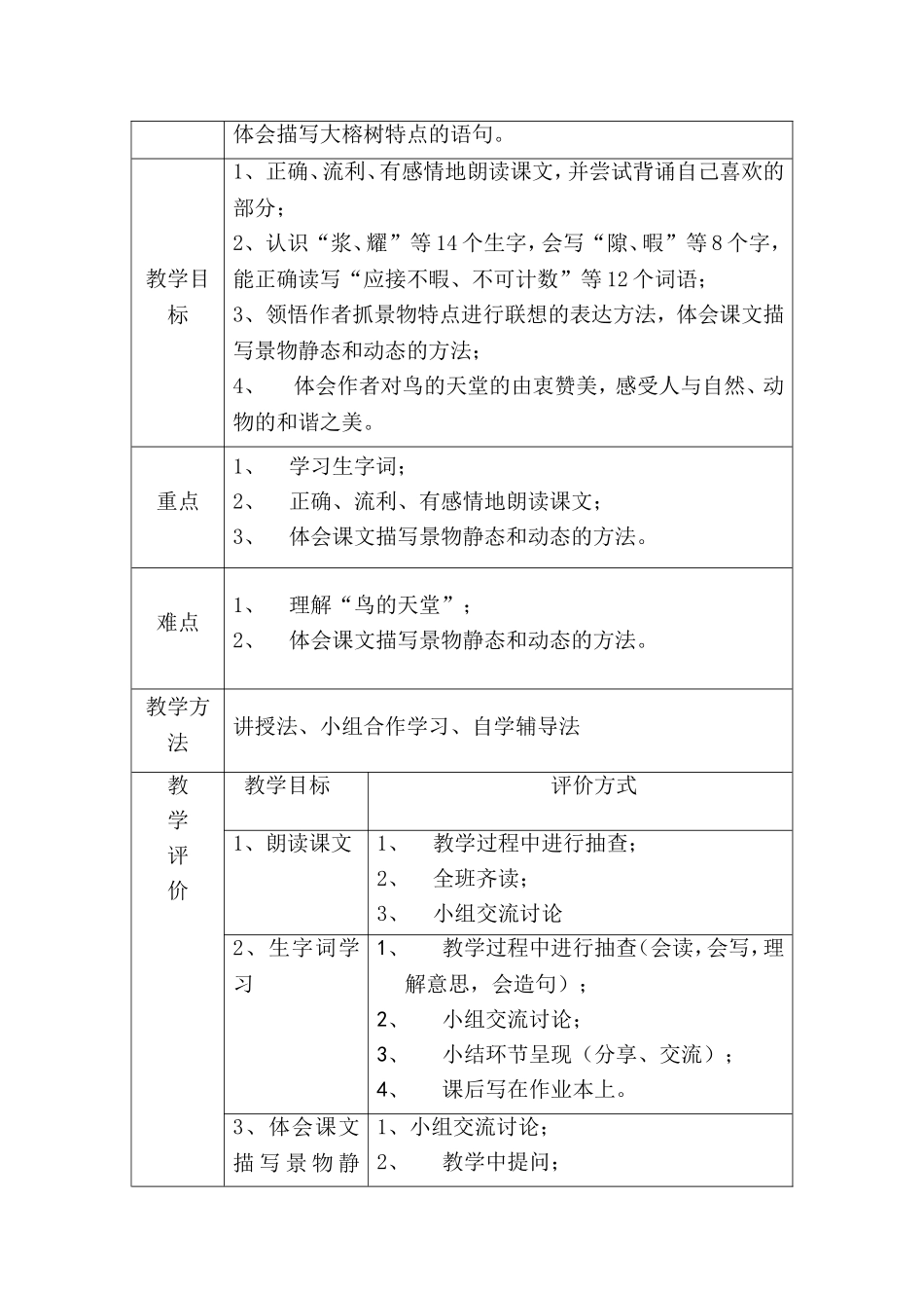 《鸟的天堂》逆向教学设计_第2页