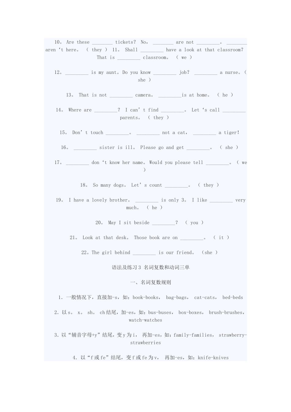 语法及练习2人称代词和物主代词_第2页