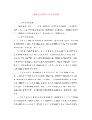 党支部学习计划表模板