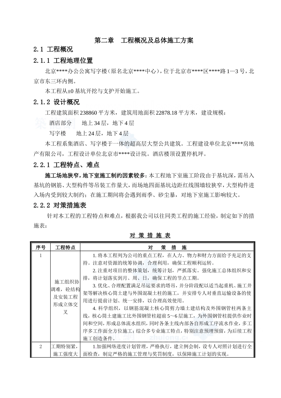 超高层综合楼施工组织设计(鲁班奖得主)-secret_第2页