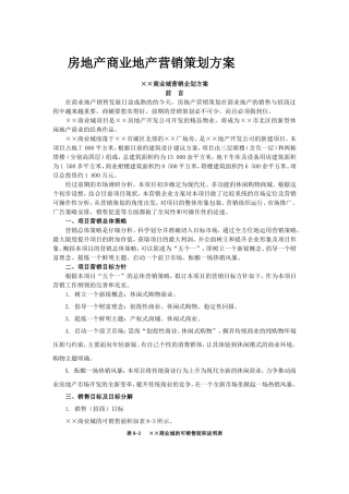 房地产商业地产营销策划方案