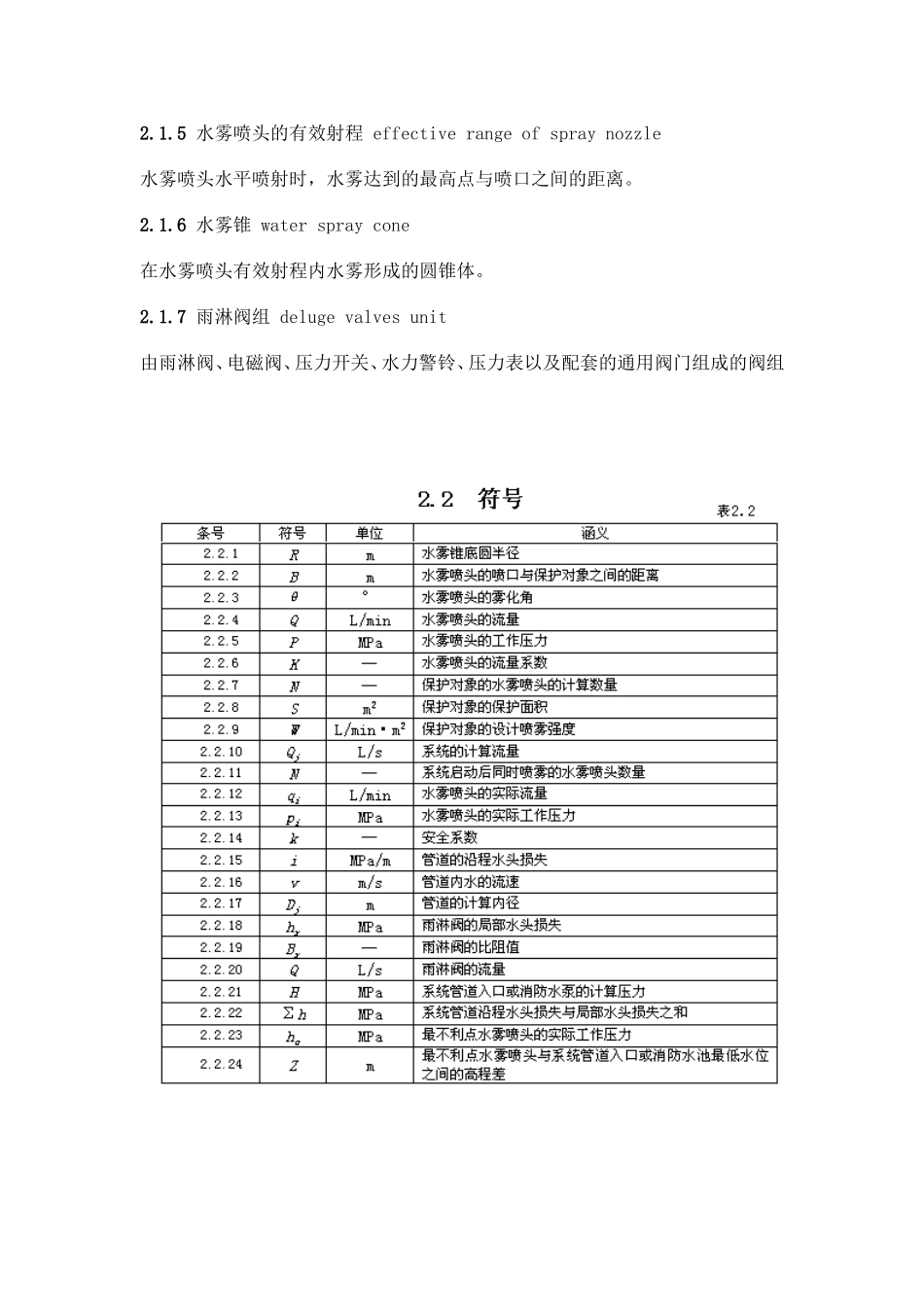 水喷雾灭火系统设计规范GB50219-95_第2页