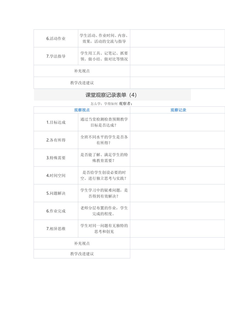 课堂观察记录单_第3页