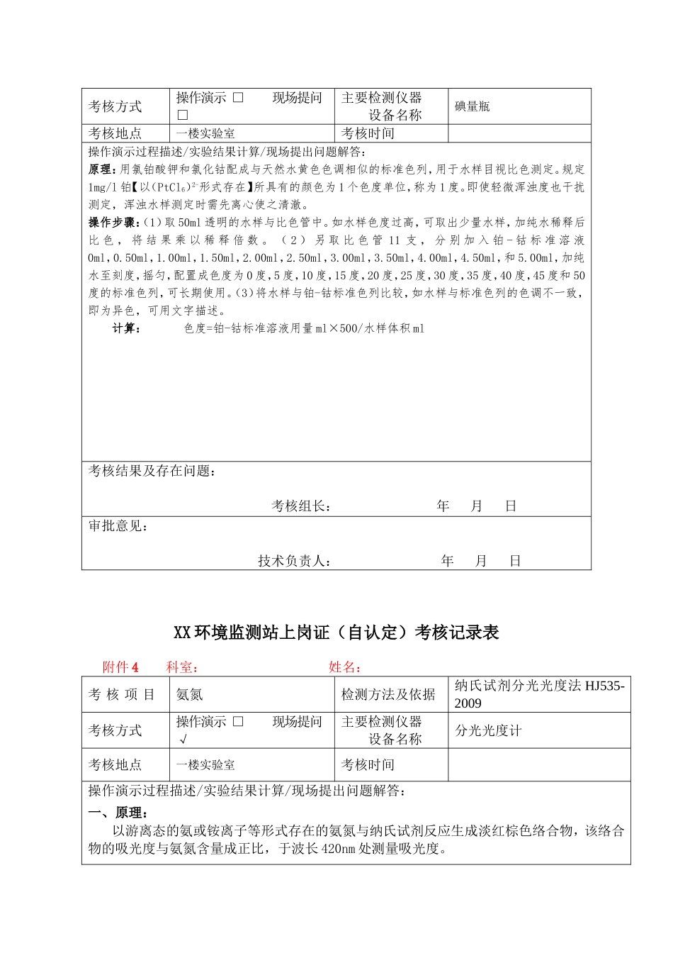 环境监测自认定考核记录表_第3页