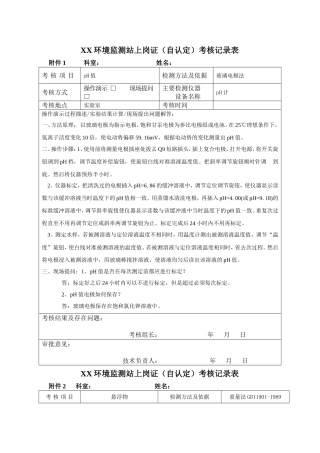 环境监测自认定考核记录表
