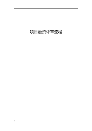 项目融资评审全面流程完整版