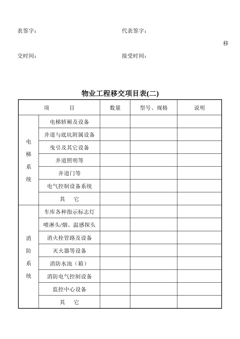 物业移交表格(全套)_第3页