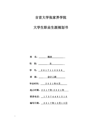 大学生职业生涯规划表.