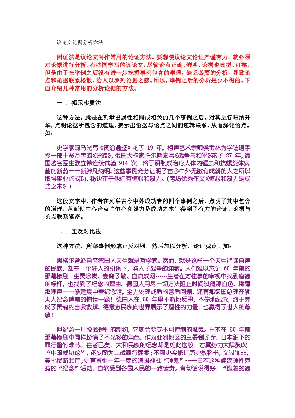 议论文论据分析六法[1]_第1页