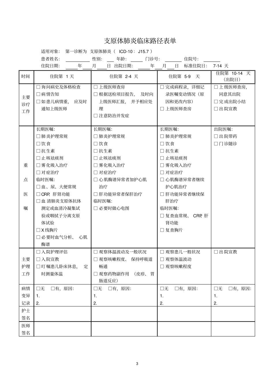 一级医院内科病种临床路径教材_第3页