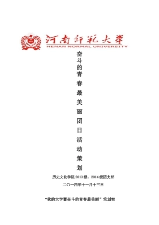 奋斗的青春最美丽主题团日活动策划