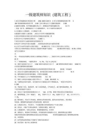 一级建筑师知识建筑工程