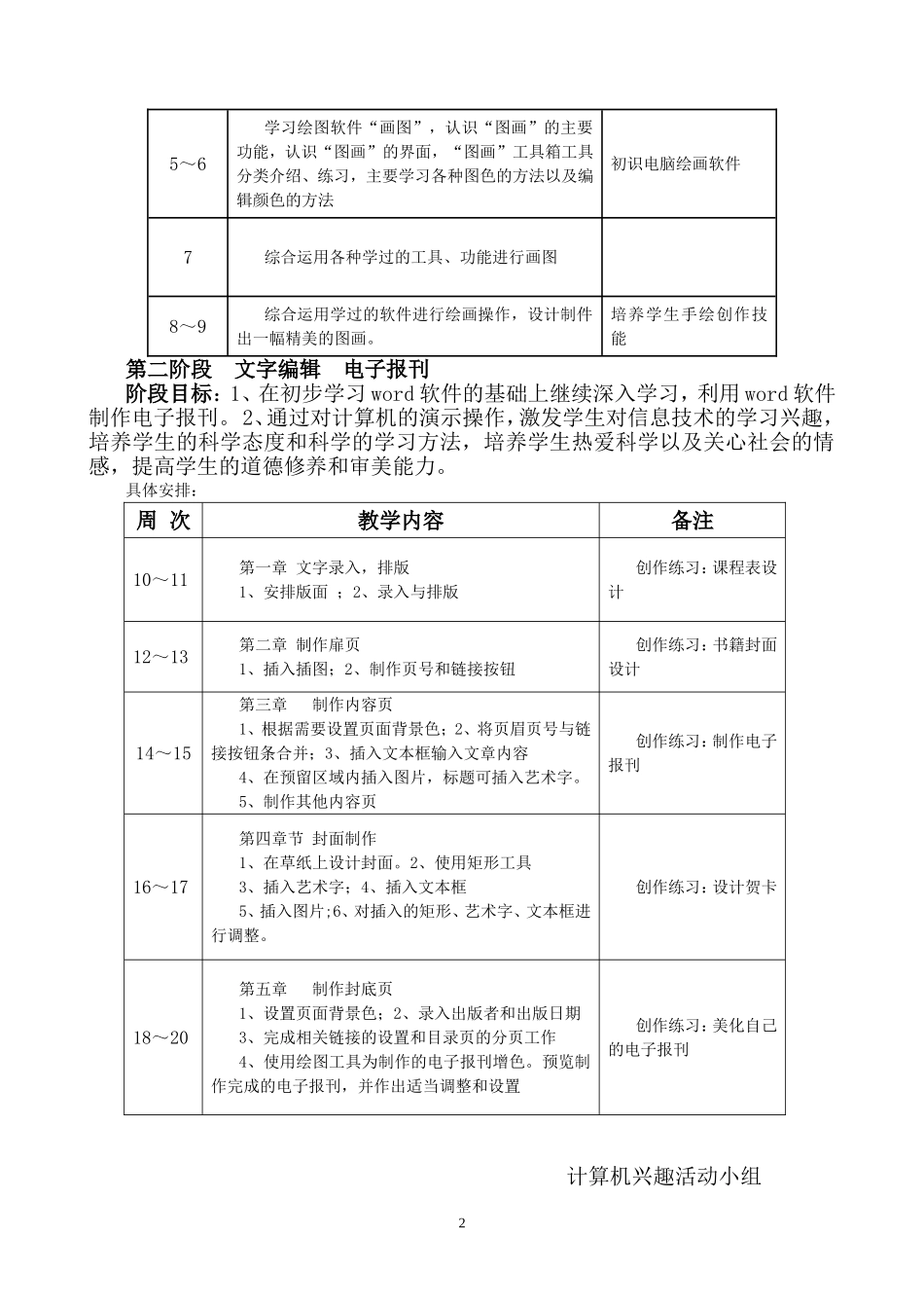 计算机兴趣小组活动计划_第2页